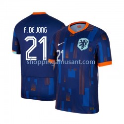 Maillot de Foot Pays-Bas Frenkie de Jong 21 Homme Extérieur Euro 2024 Manche Courte