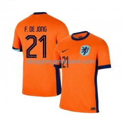 Maillot de Foot Pays-Bas Frenkie de Jong 21 Homme Domicile Euro 2024 Manche Courte
