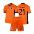 Maillot de Foot Pays-Bas Frenkie de Jong 21 Enfant Domicile Euro 2024 Manche Courte