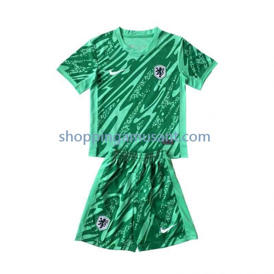 Maillot de Foot Pays-Bas Gardien Enfant Domicile Euro 2024 Manche Courte