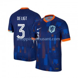 Maillot de Foot Pays-Bas Matthijs de Ligt 3 Homme Extérieur Euro 2024 Manche Courte