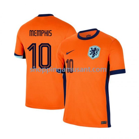 Maillot de Foot Pays-Bas Memphis Depay 10 Homme Domicile Euro 2024 Manche Courte