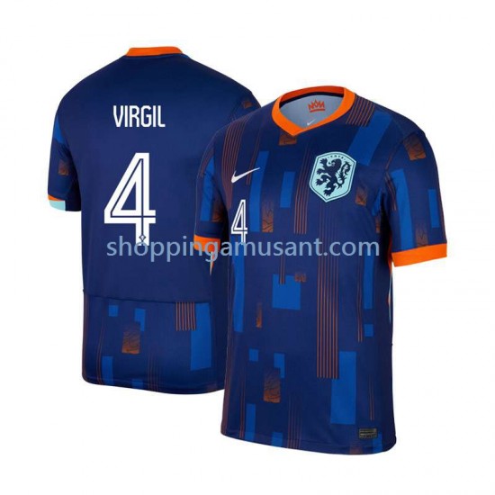 Maillot de Foot Pays-Bas Virgil van Dijk 4 Homme Extérieur Euro 2024 Manche Courte