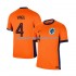 Maillot de Foot Pays-Bas Virgil van Dijk 4 Homme Domicile Euro 2024 Manche Courte