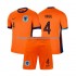 Maillot de Foot Pays-Bas Virgil van Dijk 4 Enfant Domicile Euro 2024 Manche Courte