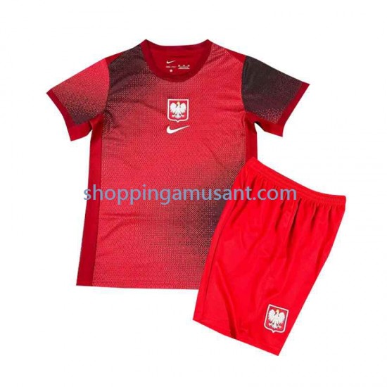 Maillot de Foot Pologne Enfant Extérieur Euro 2024 Manche Courte