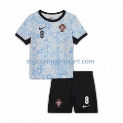 Maillot de Foot Portugal Bruno Fernandes 8 Enfant Extérieur Euro 2024 Manche Courte