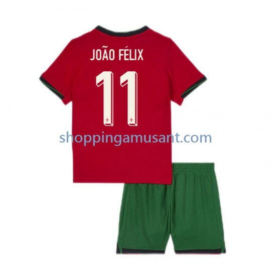 Maillot de Foot Portugal Joao Felix 11 Enfant Domicile Euro 2024 Manche Courte