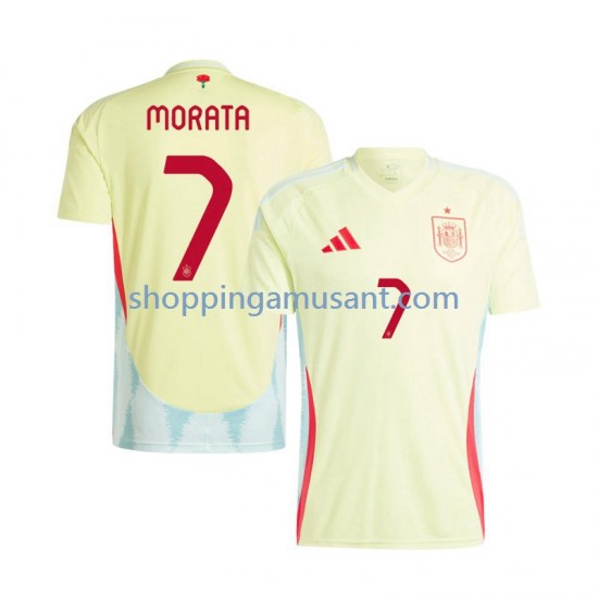 Maillot de Foot Espagne Alvaro Morata 7 Homme Extérieur Euro 2024 Manche Courte