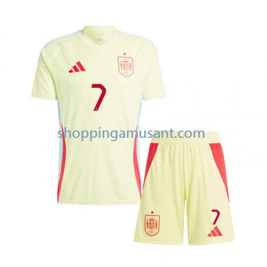 Maillot de Foot Espagne Alvaro Morata 7 Enfant Extérieur Euro 2024 Manche Courte