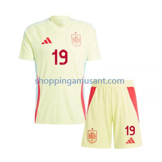 Maillot de Foot Espagne Lamine Yamal 19 Enfant Extérieur Euro 2024 Manche Courte