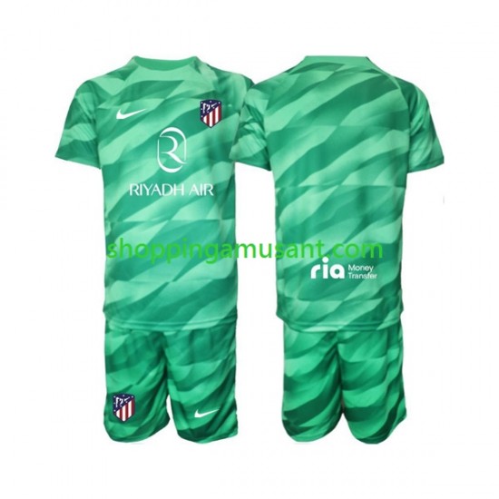 Maillot de Foot Atlético Madrid Green color Gardien Enfant Extérieur 2023-2024 Manche Courte