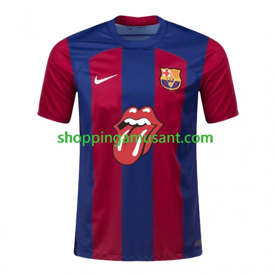 Maillot de Foot FC Barcelone Rolling Stones Homme Domicile 2023-2024 Manche Courte