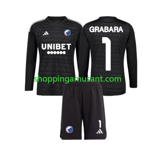 Maillot de Foot FC Copenhague GRABARA 1 Gardien Enfant Extérieur 2023-2024 Manche Longue