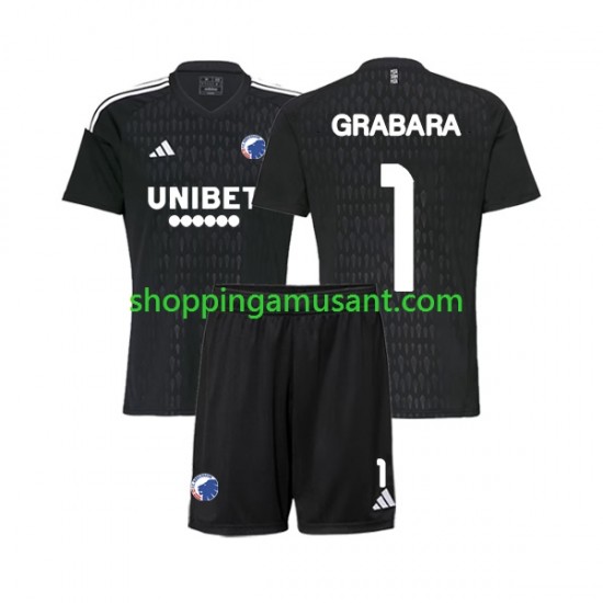 Maillot de Foot FC Copenhague GRABARA 1 Gardien Enfant Extérieur 2023-2024 Manche Courte