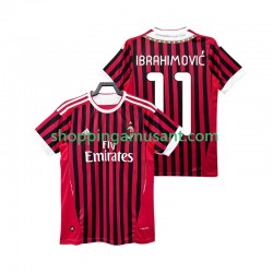 AC Milan Ibrahimović Zlatan 11 2012 Rétro Homme Domicile 2011 Manche Courte Maillot de Foot