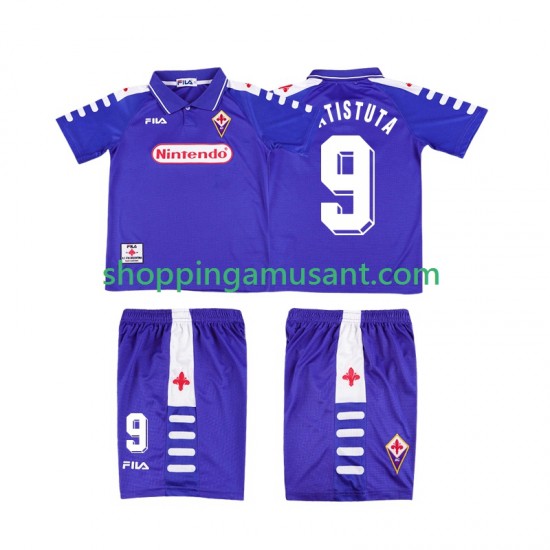 Fiorentina BATISTUTA 9 Rétro Enfant Domicile 1999 1998 Manche Courte Maillot de Foot