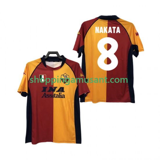 AS Rome AKATA 8 2000-2001 Rétro Homme Domicile Manche Courte Maillot de Foot
