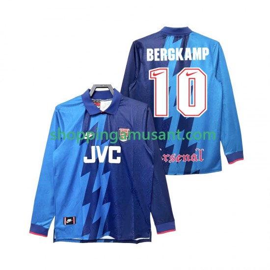 Arsenal Bergkamp 10 1995 1996 Rétro Homme Extérieur Manche Longue Maillot de Foot