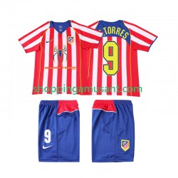 Atlético Madrid F TORRES 9 2005 Rétro Enfant Domicile 2004 Manche Courte Maillot de Foot