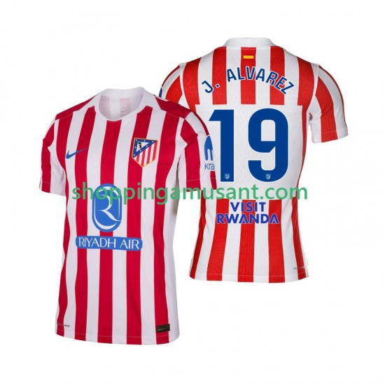 Atlético Madrid Julian Alvarez 19 Homme Domicile 2025-2026 Manche Courte Maillot de Foot