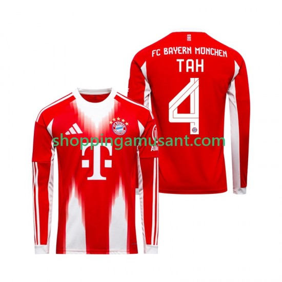 Bayern Munich Jonathan Tah 4 Homme Domicile 2025-2026 Manche Longue Maillot de Foot
