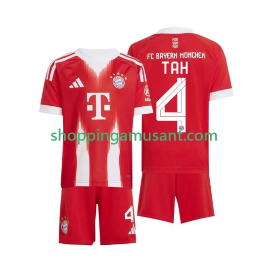 Bayern Munich Jonathan Tah 4 Enfant Domicile 2025-2026 Manche Courte Maillot de Foot