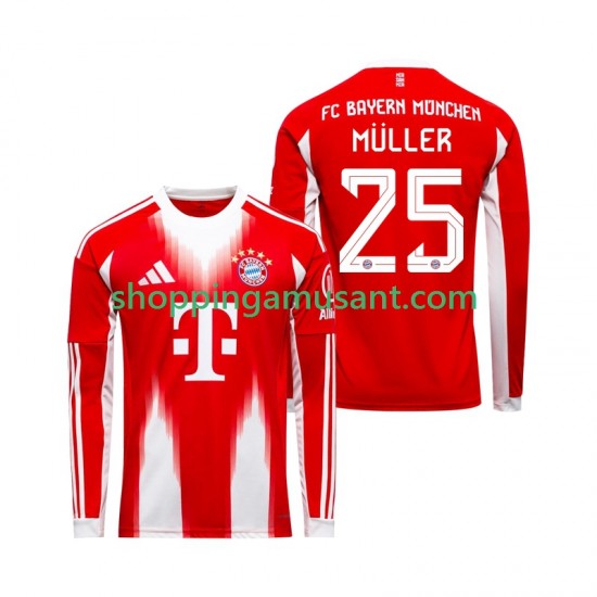 Bayern Munich Thomas Muller 25 Homme Domicile 2025-2026 Manche Longue Maillot de Foot