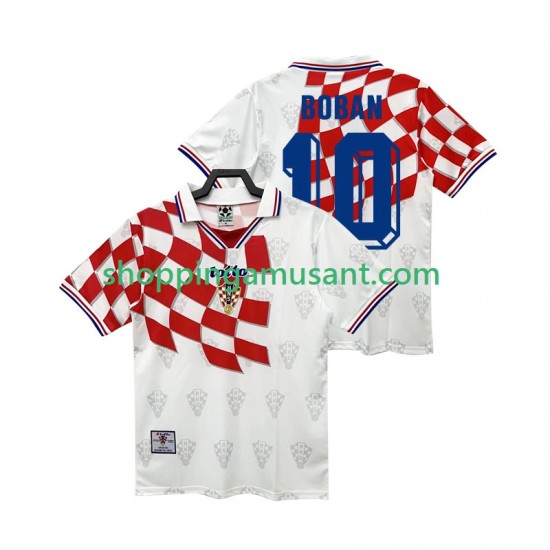 Croatie BOBAN 10 Rétro Homme Domicile 1998 Manche Courte Maillot de Foot