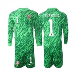 Croatie DOMINIK LIVAKOVIC 1 Gardien Enfant Extérieur 2024 Manche Longue Maillot de Foot