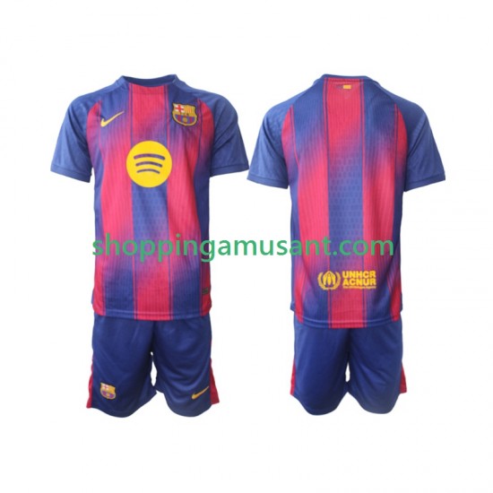 FC Barcelone Enfant Domicile 2025-2026 Manche Courte Maillot de Foot