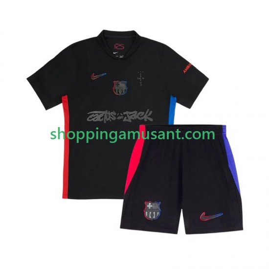 FC Barcelone TRAVIS SCOTT Enfant Extérieur 2024-2025 Manche Courte Maillot de Foot