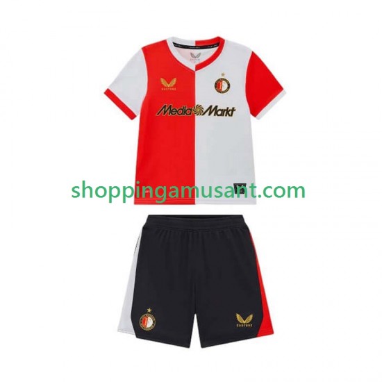 Feyenoord Rotterdam Enfant Domicile 2025-2026 Manche Courte Maillot de Foot