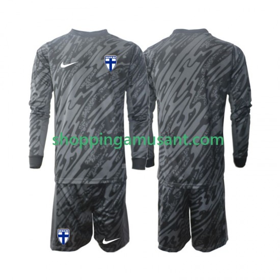 Finlande Gardien Enfant Domicile 2024 Manche Longue Maillot de Foot