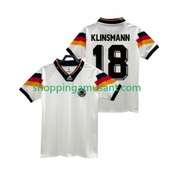 Allemagne KLINSMANN 18 1992 Rétro Homme Domicile Manche Courte Maillot de Foot