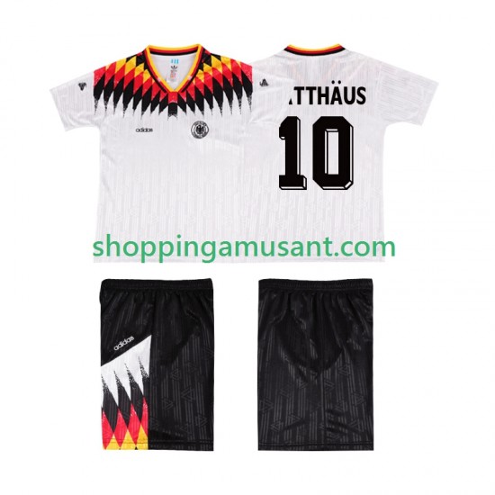 Allemagne MATTHAUS 10 Rétro Enfant Domicile 1994 Manche Courte Maillot de Foot