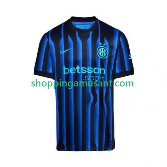 Inter Milan Homme Domicile 2025-2026 Manche Courte Maillot de Foot