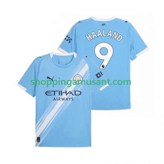 Manchester City Erling Haaland 9 Homme Domicile 2025-2026 Manche Courte Maillot de Foot