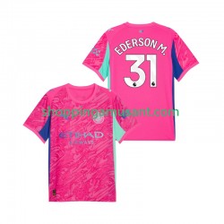 Manchester City Ederson Moraes 31 Gardien Homme Extérieur 2025-2026 Manche Courte Maillot de Foot