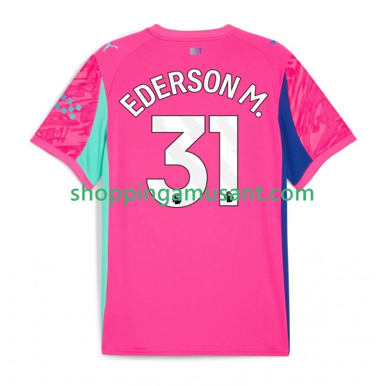 Manchester City Ederson Moraes 31 Gardien Homme Extérieur 2025-2026 Manche Courte Maillot de Foot