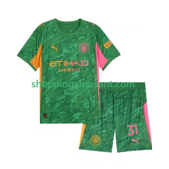 Manchester City Ederson Moraes 31 Gardien Enfant Domicile 2025-2026 Manche Courte Maillot de Foot