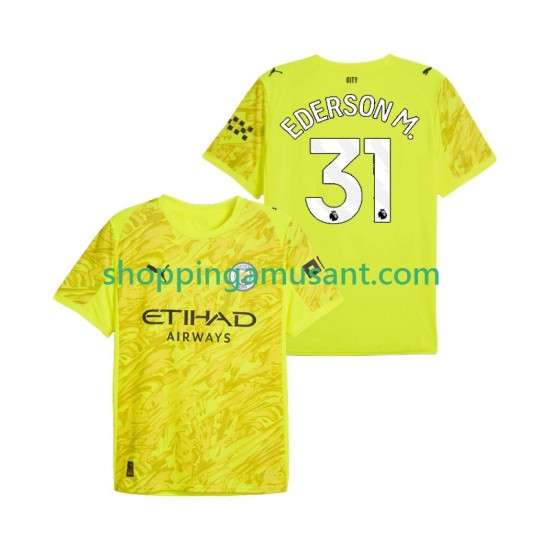 Manchester City Ederson Moraes 31 Gardien Homme Neutre 2025-2026 Manche Courte Maillot de Foot