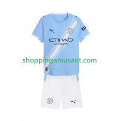 Manchester City Enfant Domicile 2025-2026 Manche Courte Maillot de Foot