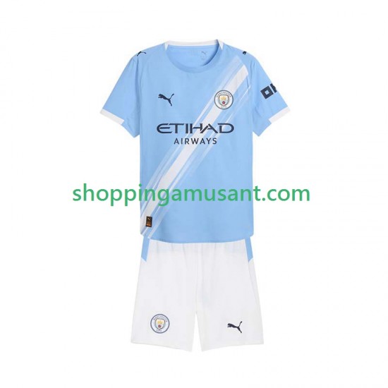 Manchester City Enfant Domicile 2025-2026 Manche Courte Maillot de Foot