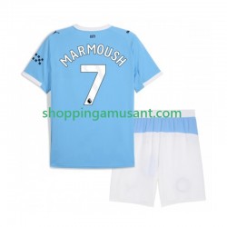 Manchester City Omar Marmoush 7 Enfant Domicile 2025-2026 Manche Courte Maillot de Foot