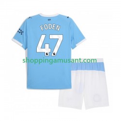 Manchester City Phil Foden 47 Enfant Domicile 2025-2026 Manche Courte Maillot de Foot