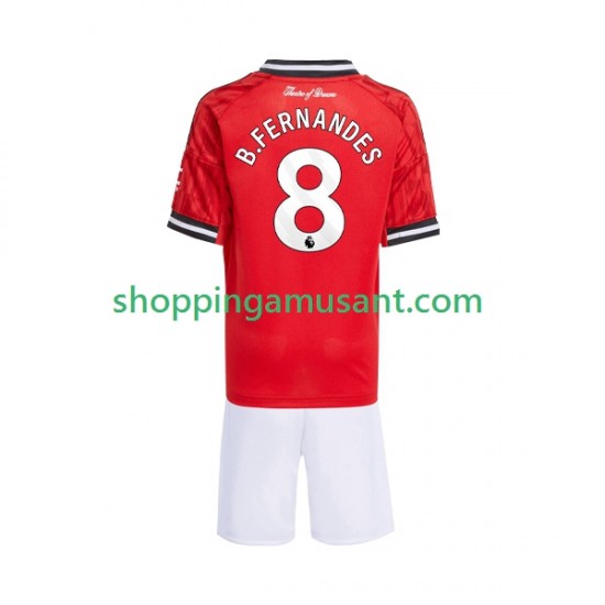 Manchester United Bruno Fernandes 8 Enfant Domicile 2025-2026 Manche Courte Maillot de Foot