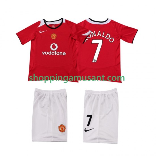 Manchester United Cristiano Ronaldo 7 Rétro Enfant Domicile 2004 2006 Manche Courte Maillot de Foot