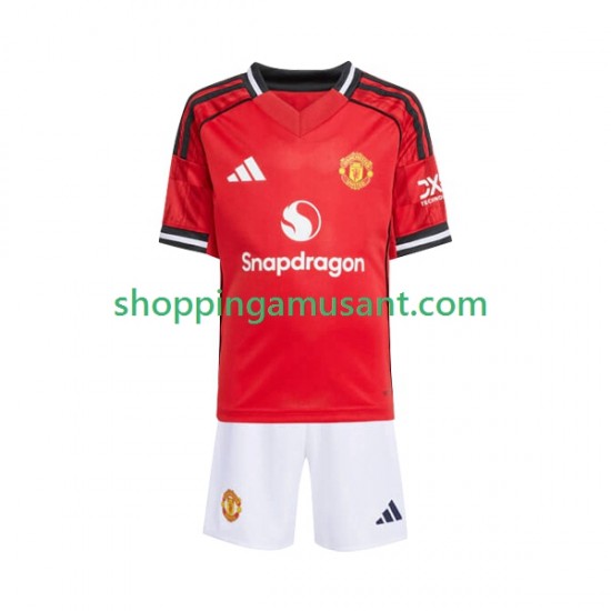 Manchester United Enfant Domicile 2025-2026 Manche Courte Maillot de Foot