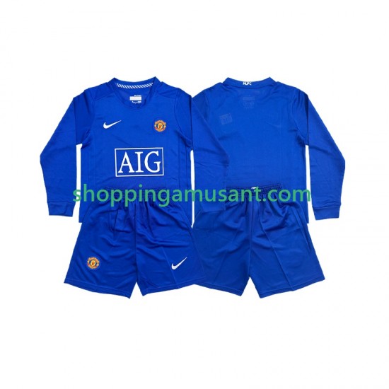Manchester United Rétro Enfant Extérieur 2008 Manche Longue Maillot de Foot